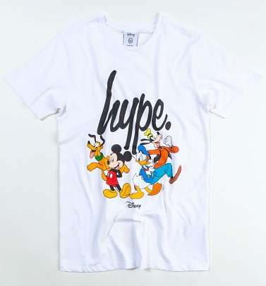 Men's White Disney Squad Script T-Shirt from Hype Men's White Disney Squad Script T-Shirt from Hype