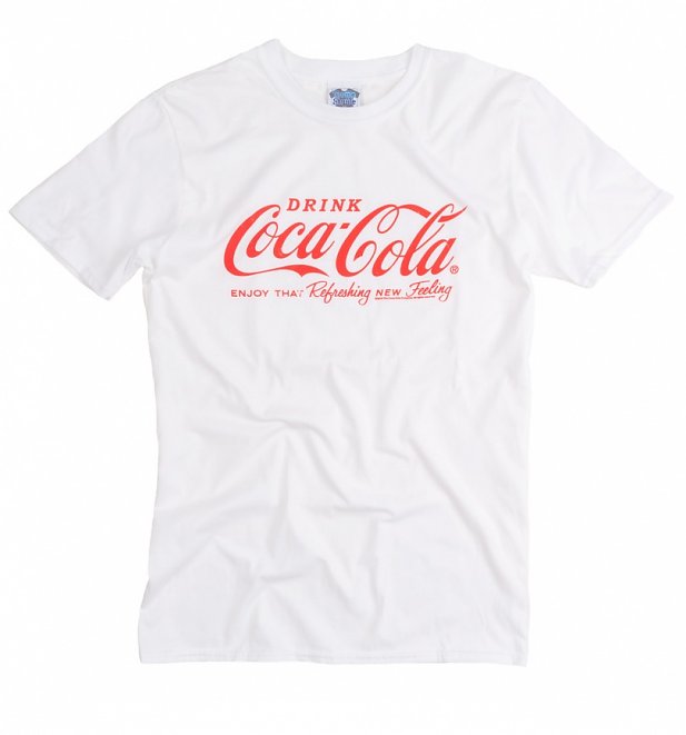 Men's White Drink Coca-Cola Logo T-Shirt Men's White Drink Coca-Cola Logo T-Shirt