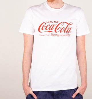 Men's White Drink Coca-Cola Logo T-Shirt Men's White Drink Coca-Cola Logo T-Shirt
