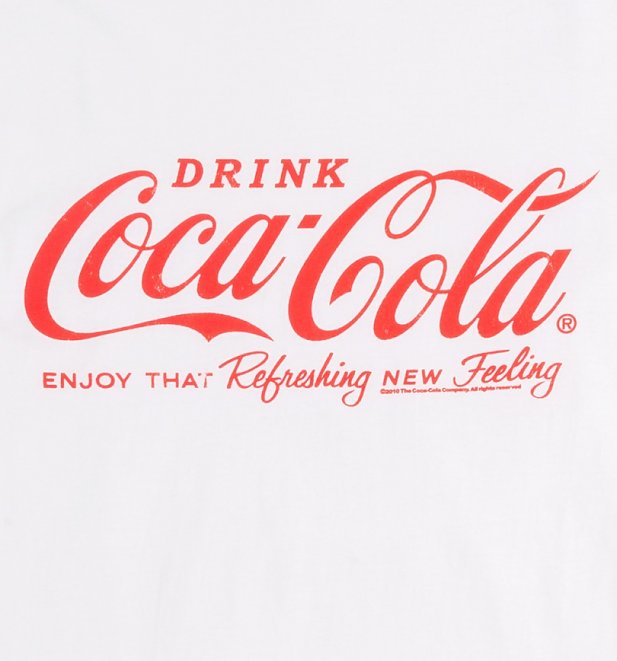 Men's White Drink Coca-Cola Logo T-Shirt Men's White Drink Coca-Cola Logo T-Shirt