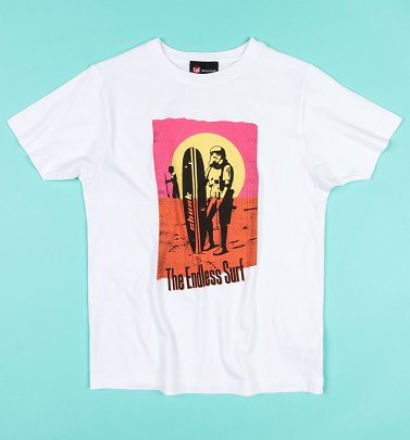 Men's White Endless Surf Stormtrooper Star Wars T-Shirt from Chunk Men's White Endless Surf Stormtrooper Star Wars T-Shirt from Chunk