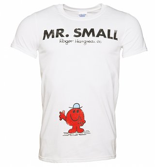 Men's White Mr Small Mr Men T-Shirt Men's White Mr Small Mr Men T-Shirt