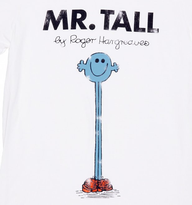Men's White Mr Tall Mr Men T-Shirt Men's White Mr Tall Mr Men T-Shirt
