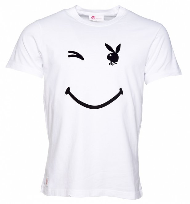 Men's White Playboy Wink T-Shirt from Chunk Men's White Playboy Wink T-Shirt from Chunk