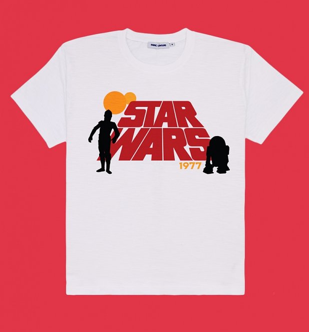 Men's White Retro Star Wars T-Shirt from Fabric Flavours Men's White Retro Star Wars T-Shirt from Fabric Flavours