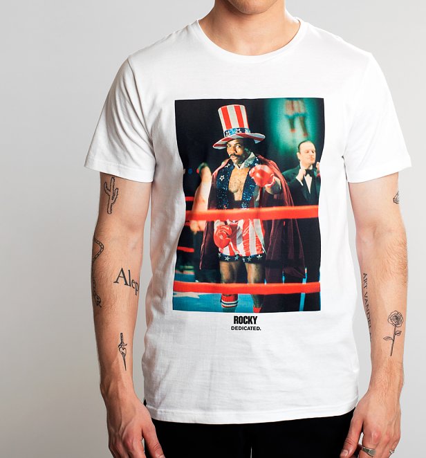 White Rocky Apollo Creed Organic Cotton T-Shirt from Dedicated