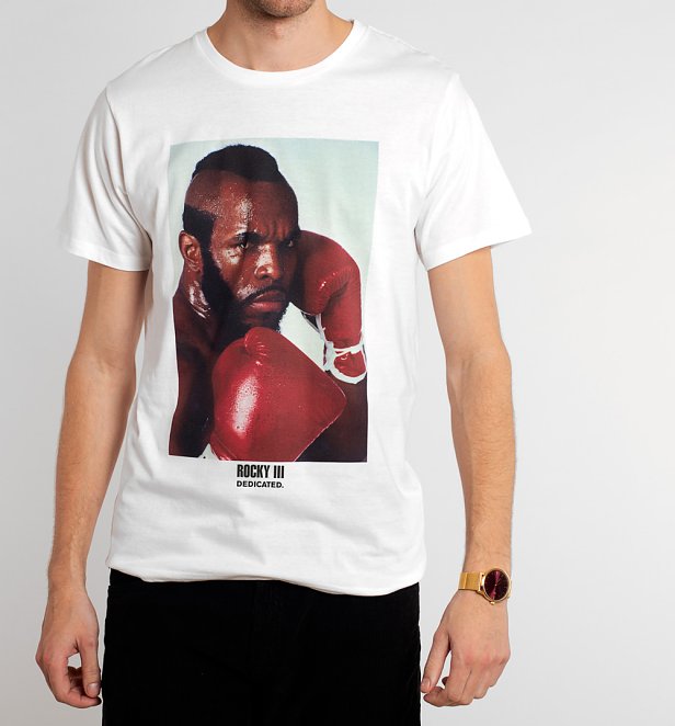 Men's White Rocky Clubber Lang T-Shirt from Dedicated