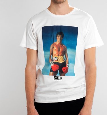 Men's White Rocky Red Gloves Organic Cotton T-Shirt from Dedicated Men's White Rocky Red Gloves Organic Cotton T-Shirt from Dedicated