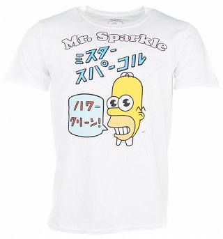Men's White Simpsons Mr Sparkle T-Shirt Men's White Simpsons Mr Sparkle T-Shirt