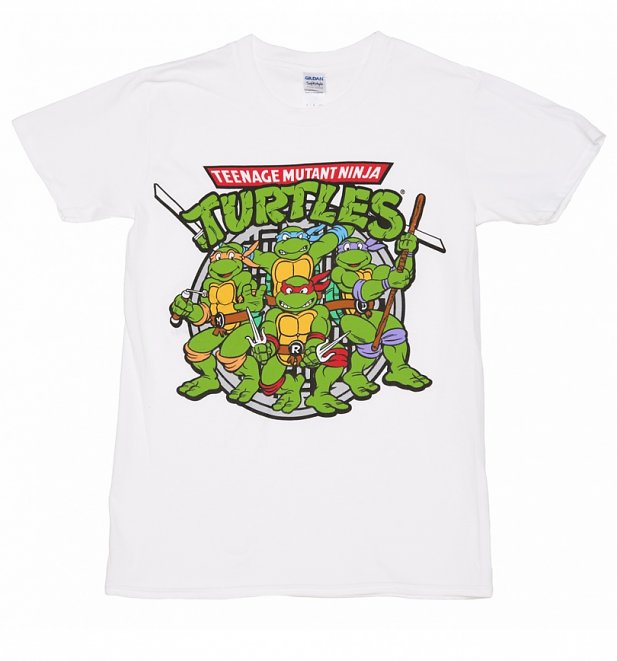 Men's White Teenage Mutant Ninja Turtles Group T-Shirt
