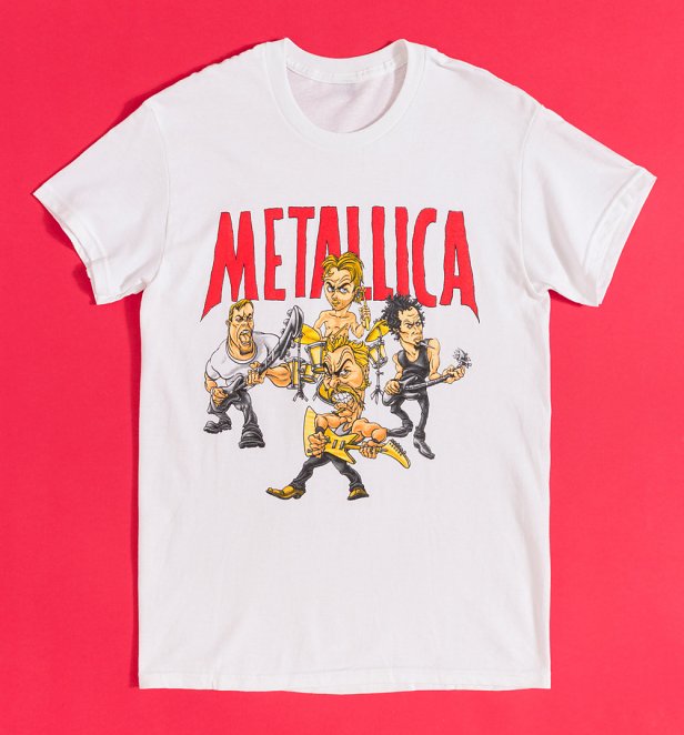 Metallica Load Chavez Cartoon White T-Shirt