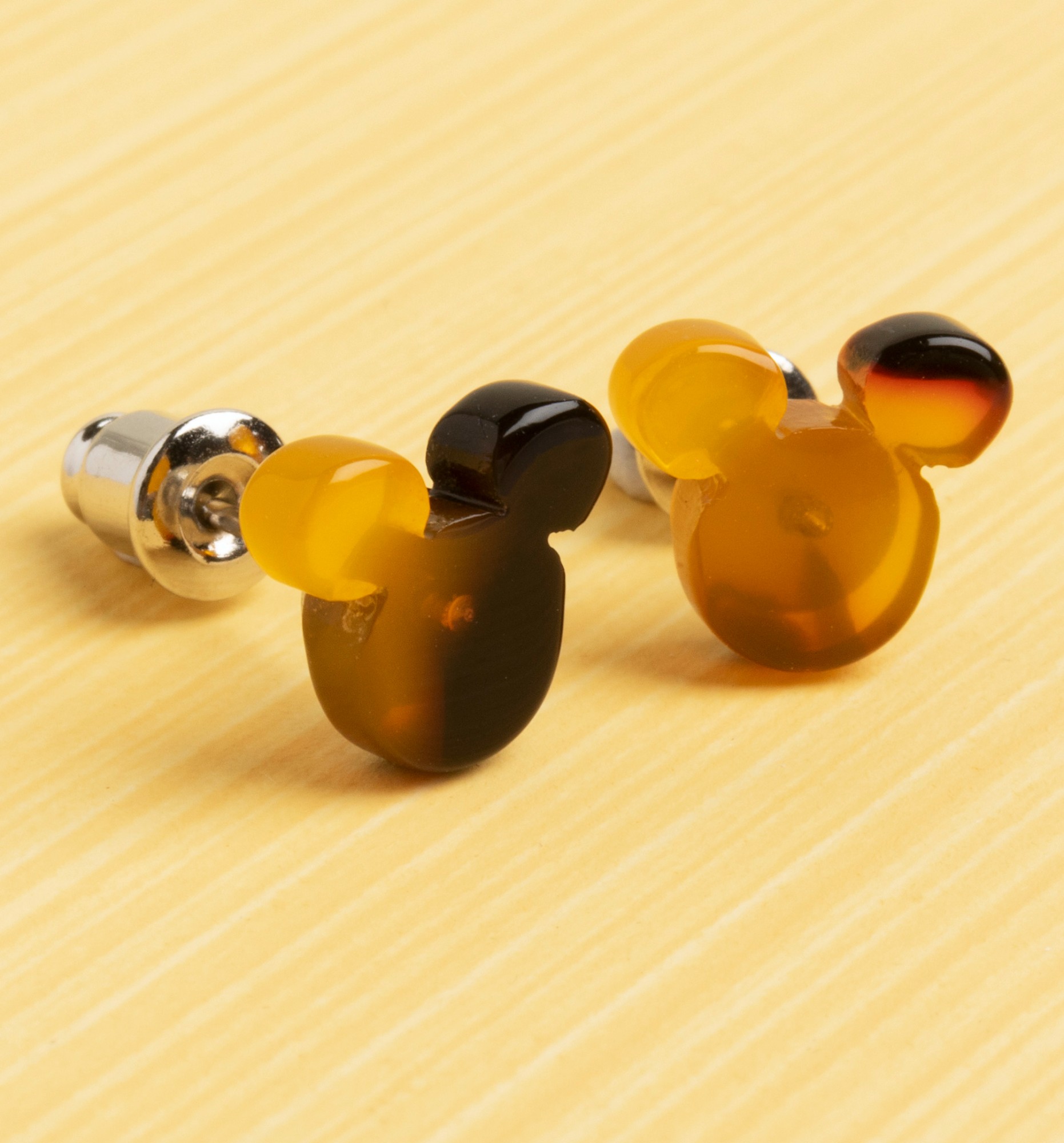 Mickey Mouse Tortoiseshell Stud Earrings