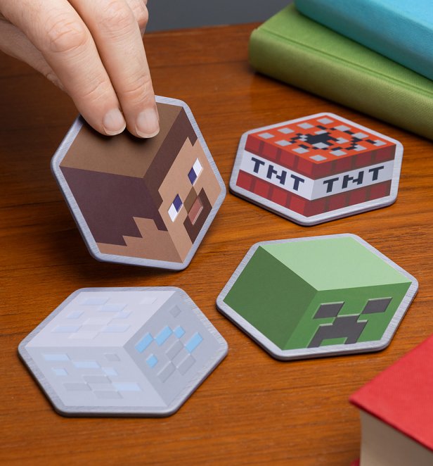 Minecraft Set Of 4 Metal Coasters Minecraft Set Of 4 Metal Coasters
