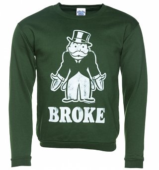 Monopoly Broke Green Sweater Monopoly Broke Green Sweater