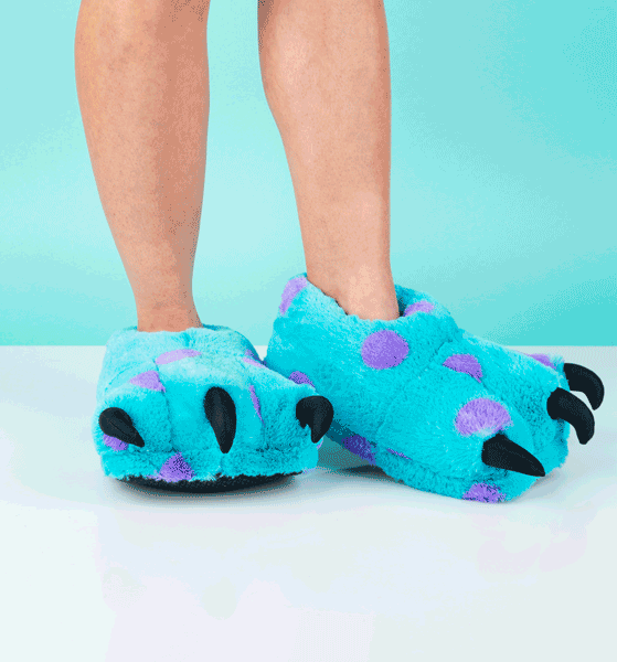 white monster feet slippers