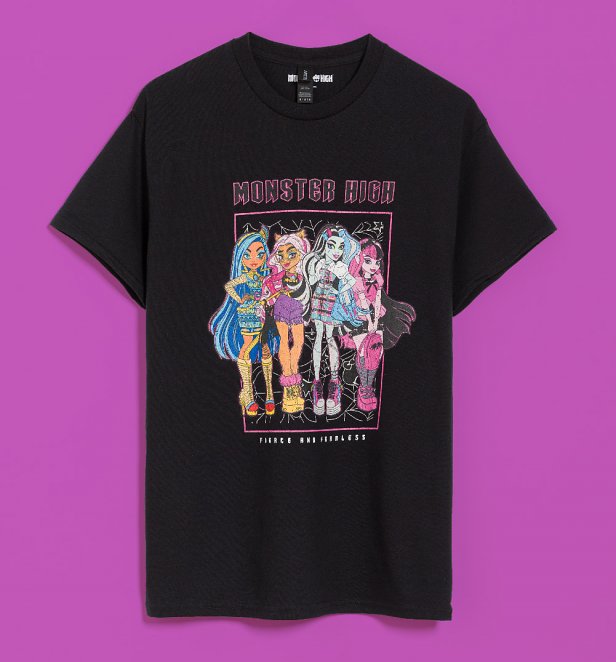 Monster High Fierce and Fearless Black T-Shirt Monster High Fierce and Fearless Black T-Shirt