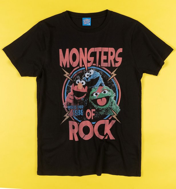 Monsters Of Rock Black Sesame Street T-Shirt Monsters Of Rock Black Sesame Street T-Shirt