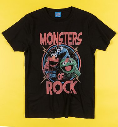 Monsters Of Rock Black Sesame Street T-Shirt Monsters Of Rock Black Sesame Street T-Shirt