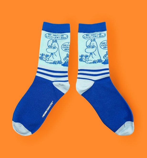 Moomin Excellent Idea Blue Socks Moomin Excellent Idea Blue Socks