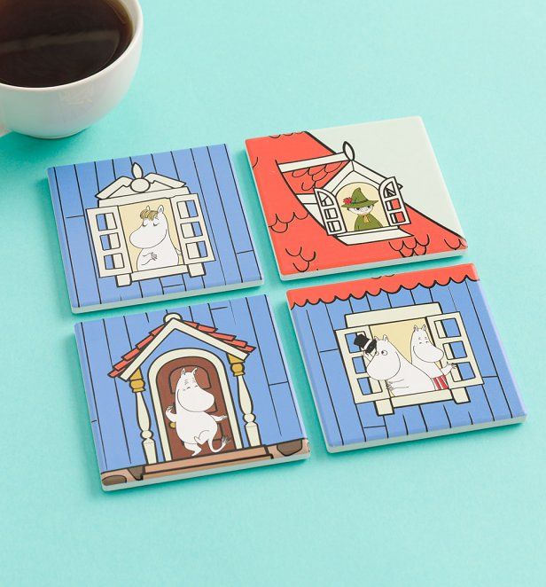 Moomin House Set Of Four Ceramic Coasters