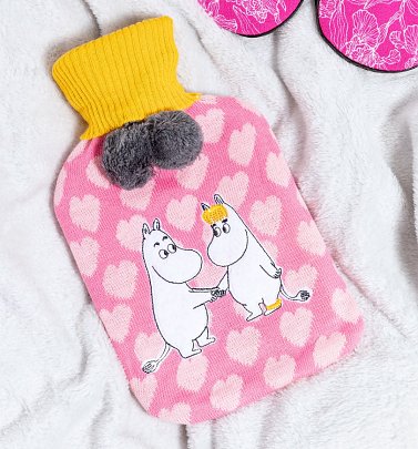 Moomin Pink Hearts Hot Water Bottle Moomin Pink Hearts Hot Water Bottle
