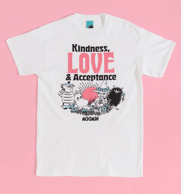 Moomin Pride Kindness, Love And Acceptance White T-Shirt Moomin Pride Kindness, Love And Acceptance White T-Shirt