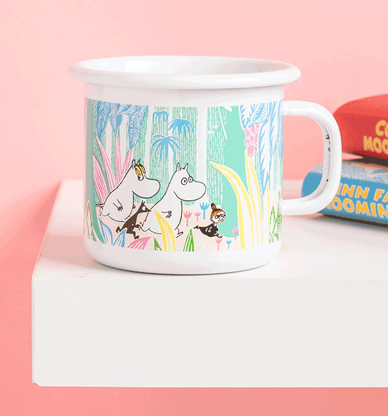 Moomins In The Jungle Small Enamel Mug Moomins In The Jungle Small Enamel Mug