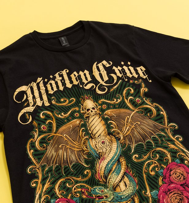Motley Crue Dr Feelgood Illustration Black T-Shirt