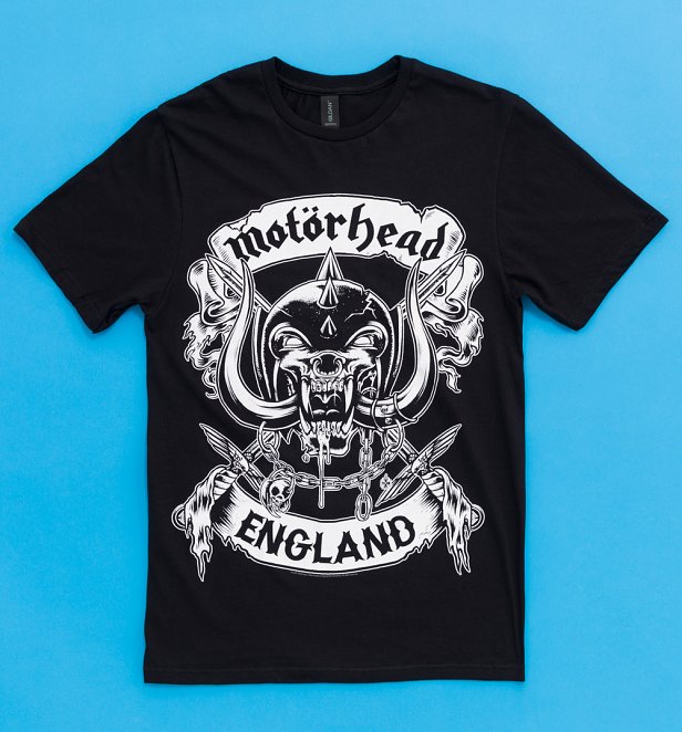 Motorhead Crossed Swords England Crest Black T-Shirt