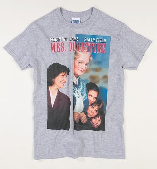 Mrs Doubtfire Movie Poster Grey T-Shirt Mrs Doubtfire Movie Poster Grey T-Shirt