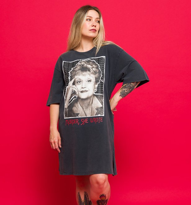 Murder She Wrote Vintage Wash Charcoal T-Shirt Dress Murder She Wrote Vintage Wash Charcoal T-Shirt Dress