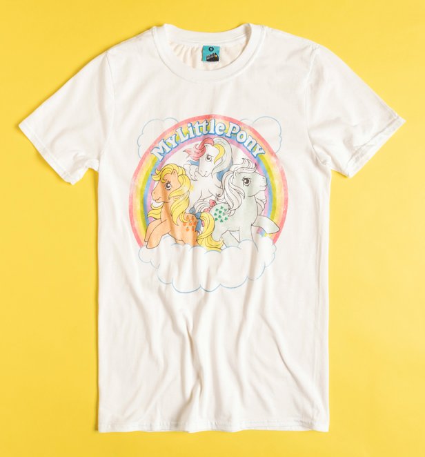 AWAITING APPROVAL IMAGERY SENT 30/6 My Little Pony Cloud Scene White T-Shirt