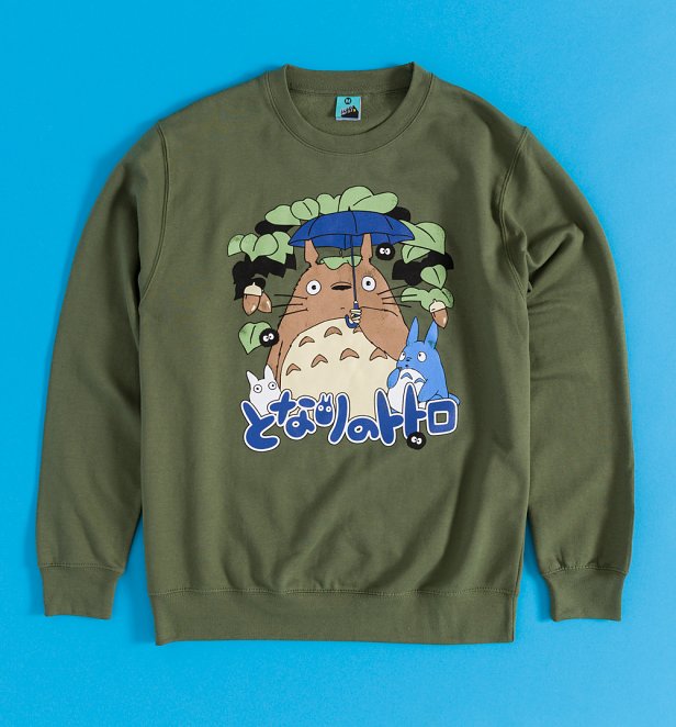 My Neighbour Totoro Inspired Leafy Scene Green Sweater My Neighbour Totoro Inspired Leafy Scene Green Sweater