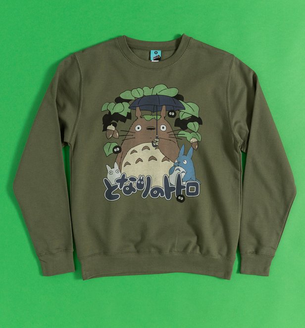 My Neighbour Totoro Inspired Leafy Scene Green Sweater My Neighbour Totoro Inspired Leafy Scene Green Sweater