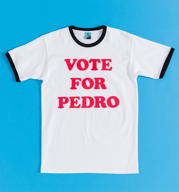 Napoleon Dynamite Inspired Vote For Pedro White And Black Ringer T-Shirt Napoleon Dynamite Inspired Vote For Pedro White And Black Ringer T-Shirt