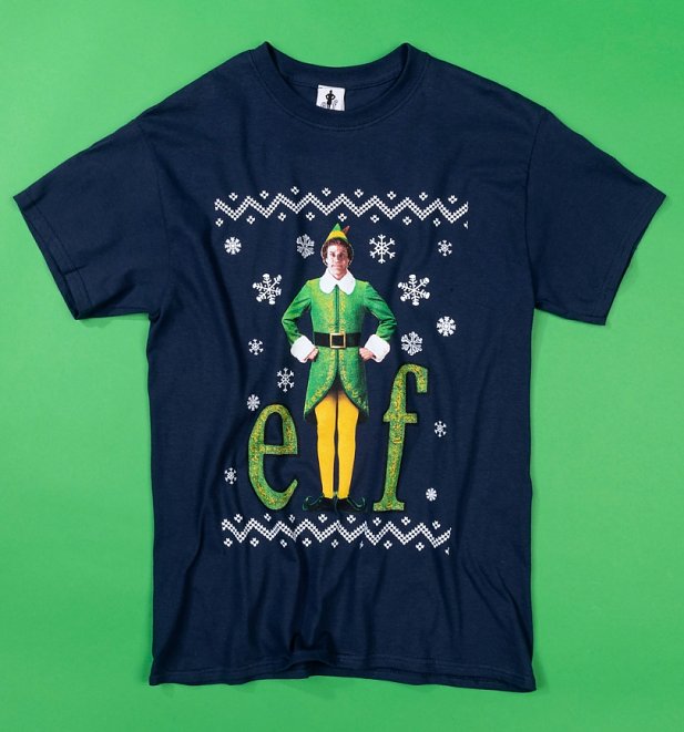 Navy Fairisle Elf Christmas T-Shirt