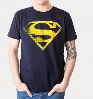 Men's Navy Superman Logo T-Shirt from For Love & Money Men's Navy Superman Logo T-Shirt from For Love & Money