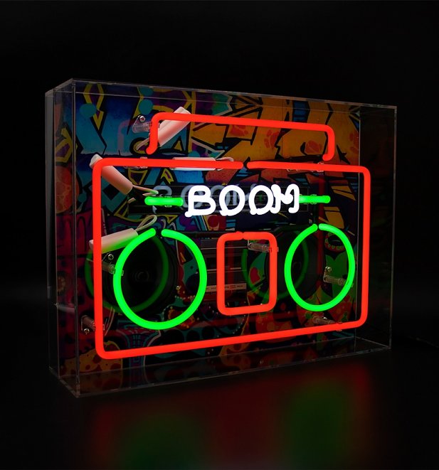 Neon Boombox Acrylic Box Light Neon Boombox Acrylic Box Light