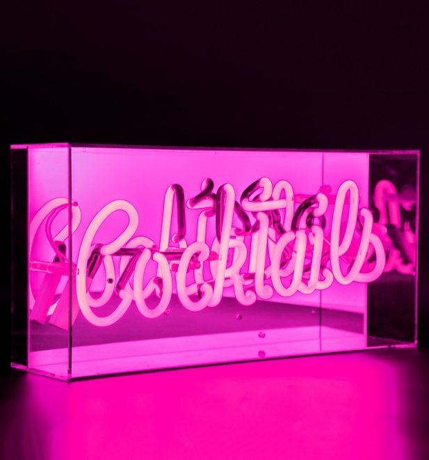 Neon Cocktails Acrylic Box Light Neon Cocktails Acrylic Box Light