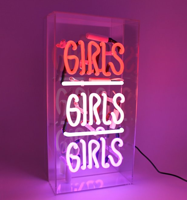 Neon Girls Girls Girls Acrylic Box Light Neon Girls Girls Girls Acrylic Box Light