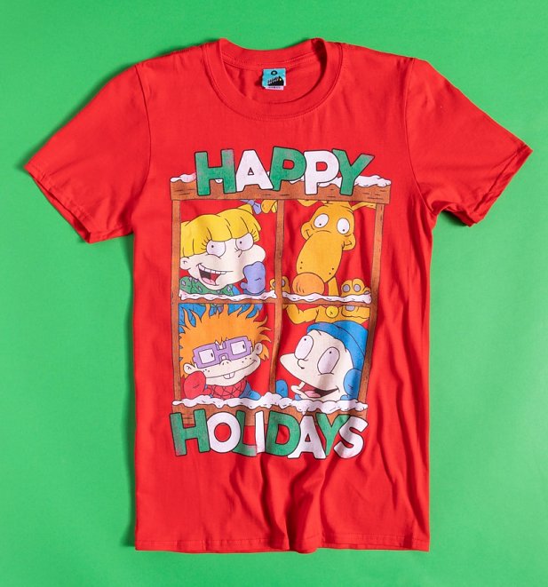 Nickelodeon Rugrats Happy Holidays Red T-Shirt Nickelodeon Rugrats Happy Holidays Red T-Shirt