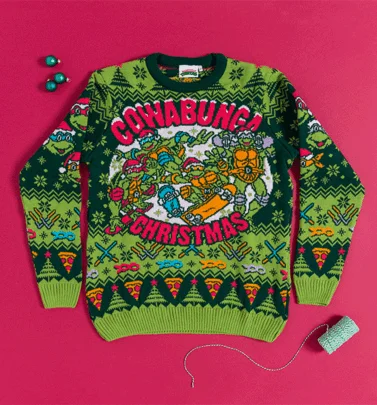 Nickelodeon Teenage Mutant Ninja Turtles Cowabunga Knitted Christmas Jumper