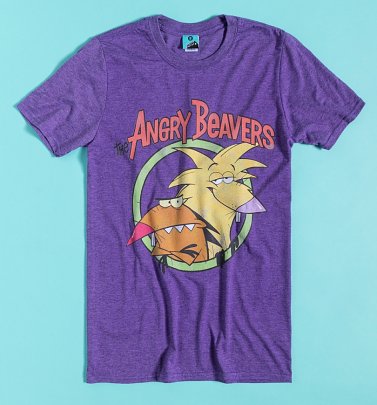 Nickelodeon The Angry Beavers Purple Marl T-Shirt Nickelodeon The Angry Beavers Purple Marl T-Shirt