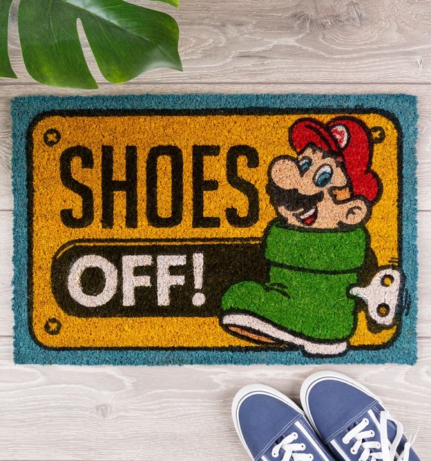 Nintendo Super Mario Shoes Off Door Mat