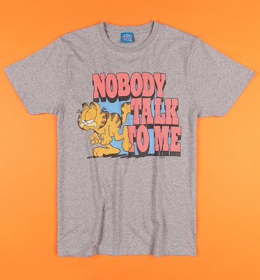 Nobody Talk To Me Grey Garfield T-Shirt Nobody Talk To Me Grey Garfield T-Shirt