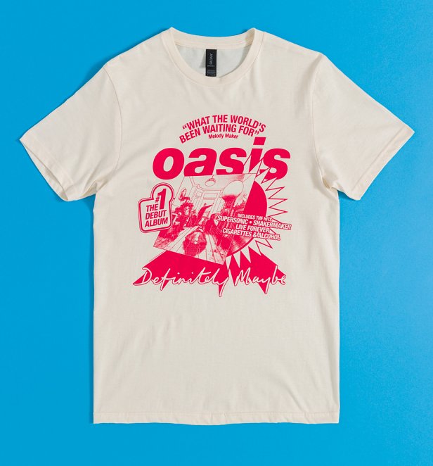 Oasis Definitely Maybe Ad Natural T-Shirt Oasis Definitely Maybe Ad Natural T-Shirt