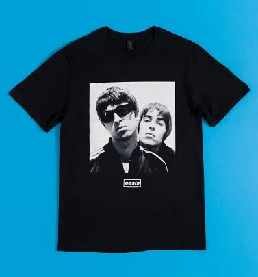 Oasis 1996 Retro Blue And White Ringer T-Shirt