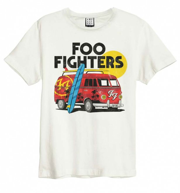 Off White Foo Fighters Camper Van T-Shirt from Amplified Off White Foo Fighters Camper Van T-Shirt from Amplified
