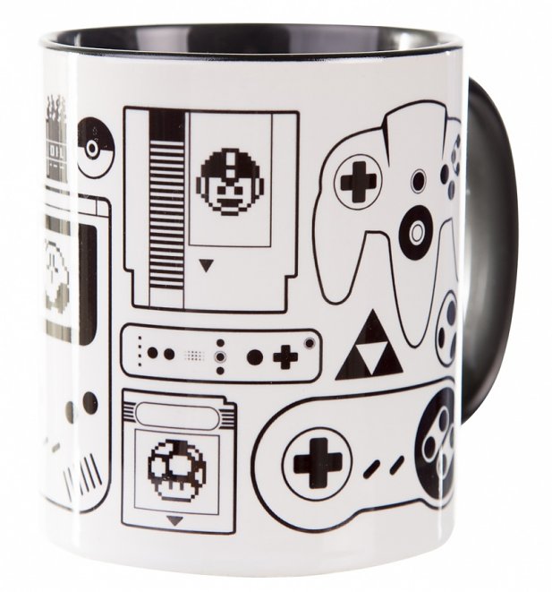 Old School Retro Gamer Coloured Handle Mug Old School Retro Gamer Coloured Handle Mug
