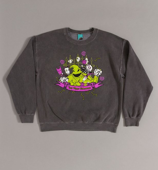 Disney The Nightmare Before Christmas Oogie Boogie Vintage Wash Charcoal Sweater Disney The Nightmare Before Christmas Oogie Boogie Vintage Wash Charcoal Sweater